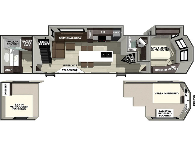 Salem Grand Villa Park Trailer Model 42ZEN by Forest River Floorplan