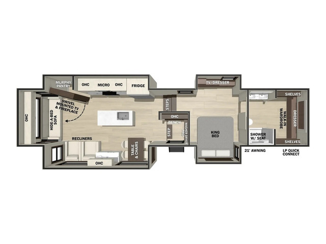Cedar Creek Fifth Wheel Model 383FB by Forest River Floorplan