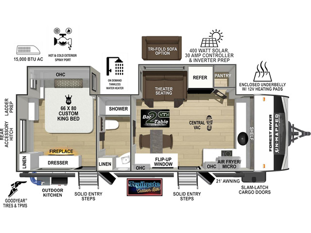 UnMapped Travel Trailer Model 25FK by Forest River Floorplan