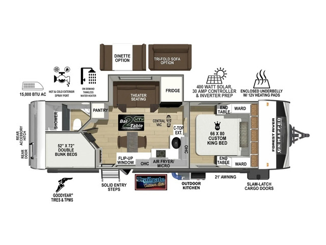 UnMapped Travel Trailer Model 26BH by Forest River Floorplan