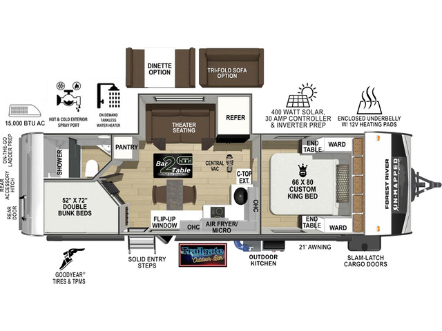 UnMapped Travel Trailer Model 26BH by Forest River Floorplan