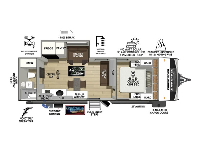 UnMapped Travel Trailer Model 26ML by Forest River Floorplan