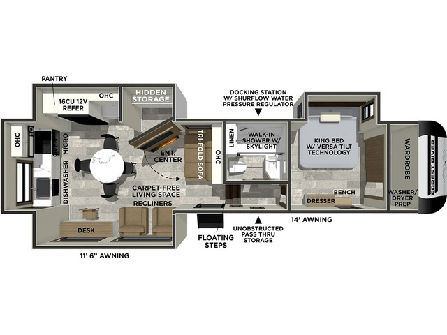 Impression Fifth Wheel Model 301ML by Forest River Floorplan