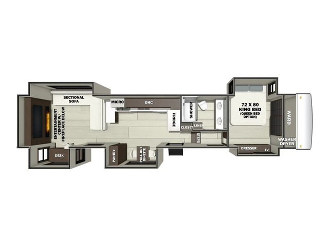 Riverstone Fifth Wheel Model 420RE by Forest River Floorplan