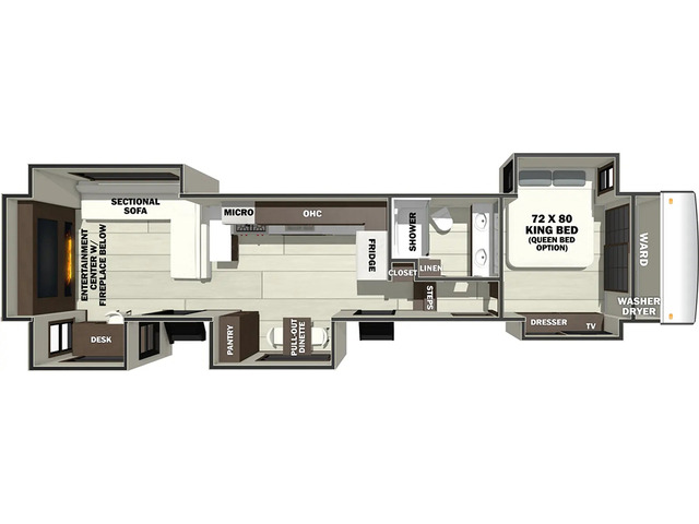 Riverstone Fifth Wheel Model 420RE by Forest River Floorplan