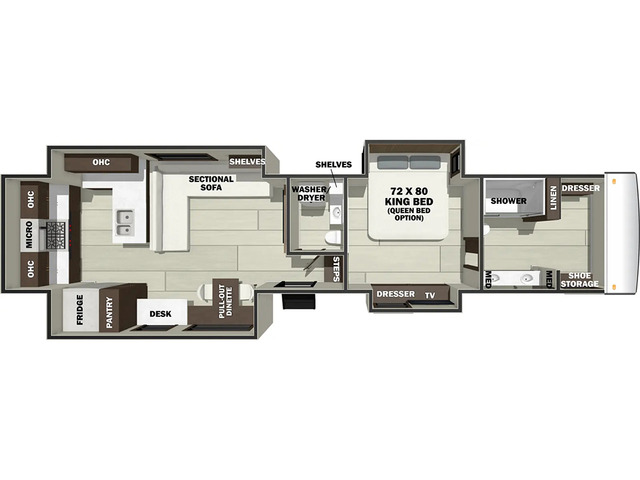 Riverstone Fifth Wheel Model 43BFC by Forest River Floorplan