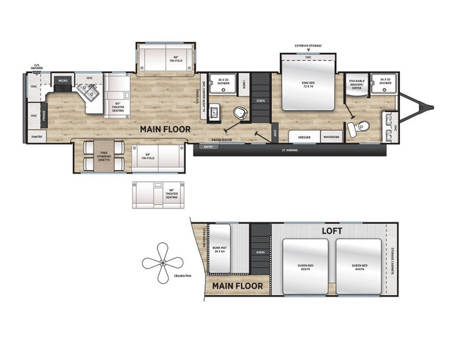 Catalina Destination Park Trailer Model 44CONDO by Coachmen Floorplan