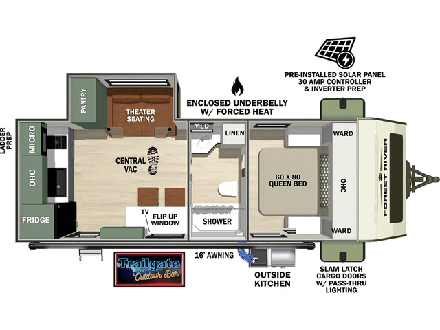 No Boundaries (NOBO) Travel Trailer Model NB19.0 by Forest River Floorplan
