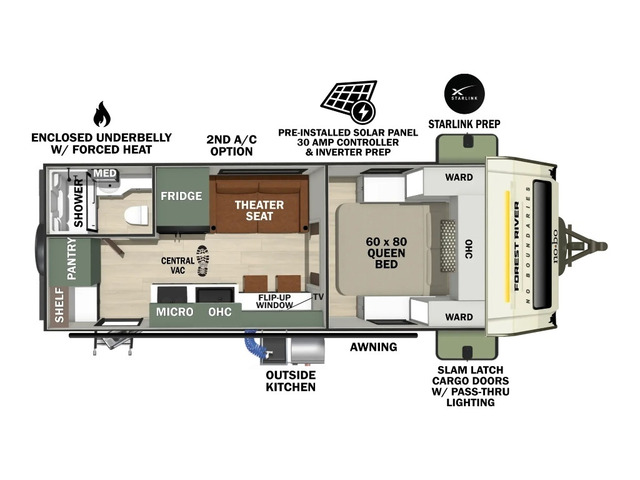 No Boundaries (NOBO) Travel Trailer Model NB20.2 by Forest River Floorplan