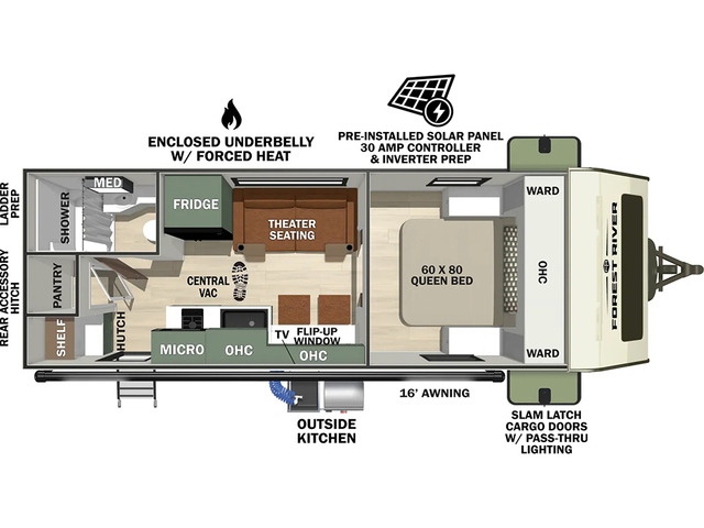 No Boundaries (NOBO) Travel Trailer Model NB20.2 by Forest River Floorplan