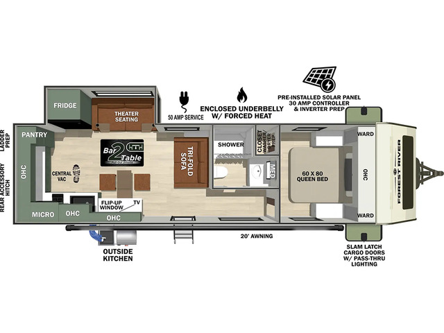 No Boundaries (NOBO) Travel Trailer Model NB20.8 by Forest River Floorplan