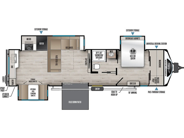 Alta Travel Trailer Model 3175RK by East to West Floorplan