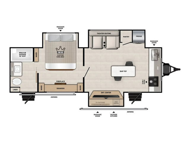 Vibe Travel Trailer Model 2500FIK by Forest River Floorplan