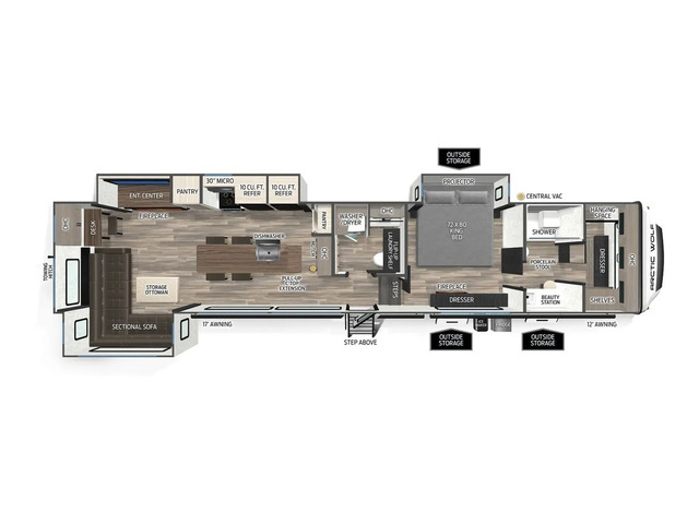 Arctic Wolf Fifth Wheel Model 38LEAH.G by Forest River Floorplan