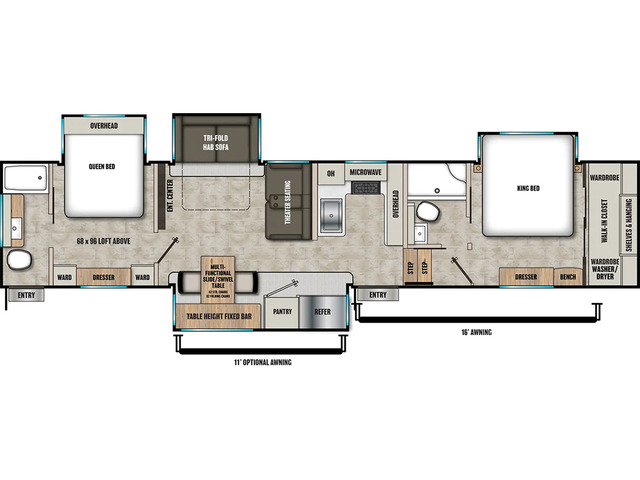 Brookstone Fifth Wheel Model 395DBL by Coachmen Floorplan
