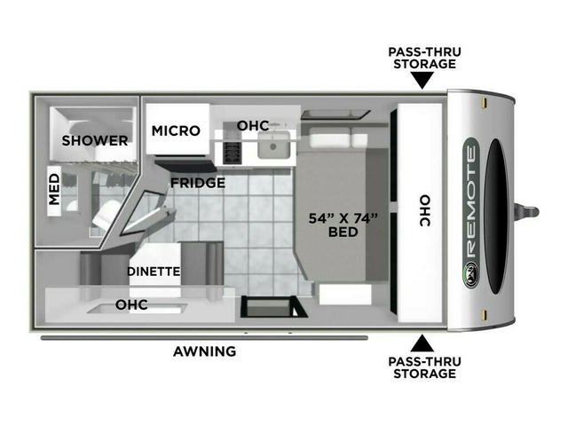 Remote Travel Trailer Model 12.1R by Coachmen Floorplan