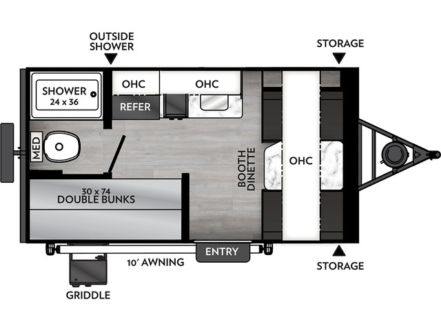 Remote Travel Trailer Model 12.3R by Coachmen Floorplan