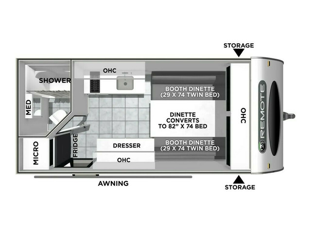 Remote Travel Trailer Model 13R by Coachmen Floorplan