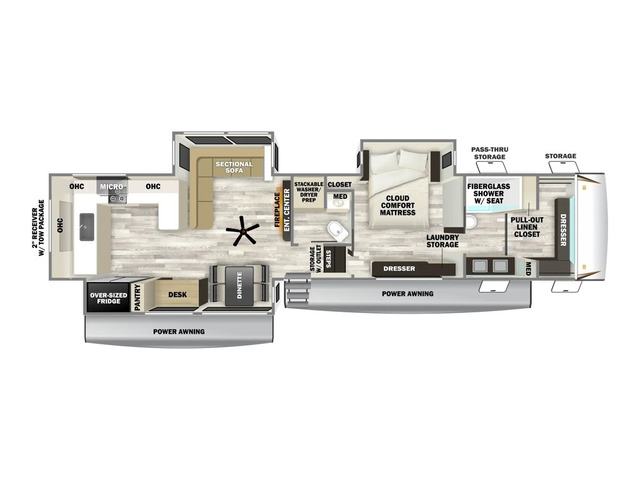 Sabre Fifth Wheel Model 36EST by Forest River Floorplan