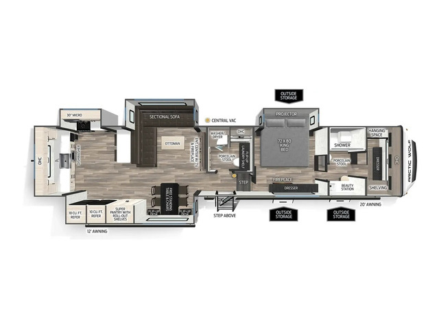 Arctic Wolf Fifth Wheel Model 387ML by Forest River Floorplan