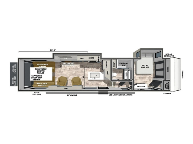 XLR Nitro Toy Hauler (Fifth Wheel) Model 32W17 by Forest River Floorplan