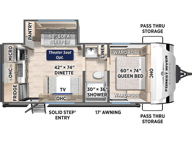 SolAire Lite Travel Trailer Model 237RK by Palomino Floorplan