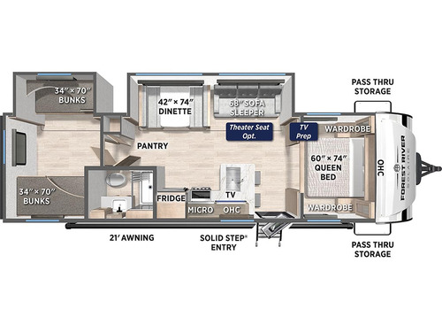 SolAire Lite 302BHS floorplan