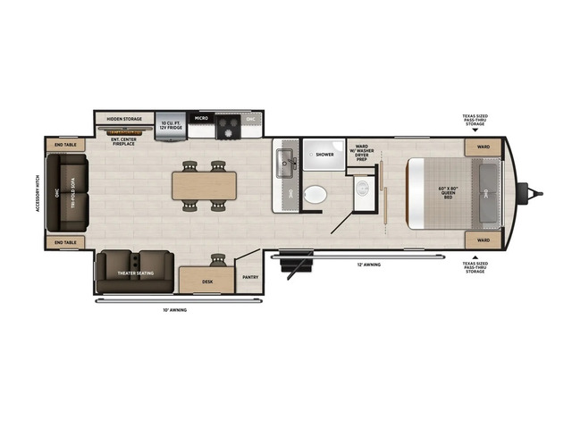 Hemisphere Travel Trailer Model 275RL by Forest River Floorplan