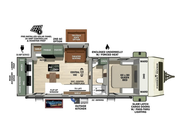 No Boundaries (NOBO) Travel Trailer Model NB20.6 by Forest River Floorplan