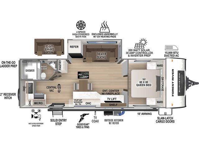 Surveyor Legend Travel Trailer Model 230MDLE by Forest River Floorplan