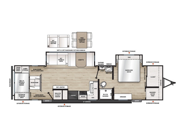 Catalina Legacy Travel Trailer Model 333DORM by Coachmen Floorplan