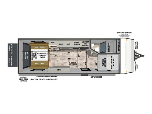 XLR Boost Travel Trailer 2115B floorplan