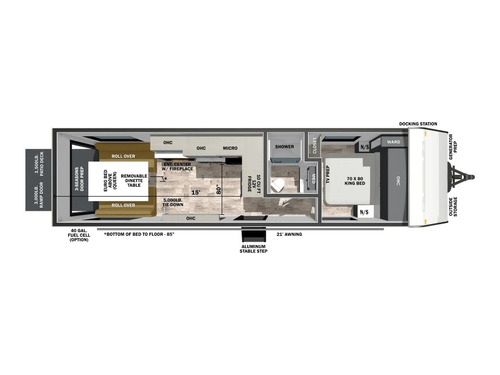 XLR Boost Travel Trailer 2715B floorplan