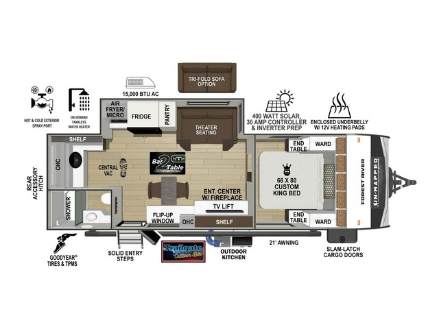 UnMapped Travel Trailer Model 23MK by Forest River Floorplan
