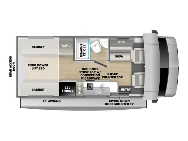 Sunseeker PM Class C Motorhome Model 2030RP by Forest River Floorplan