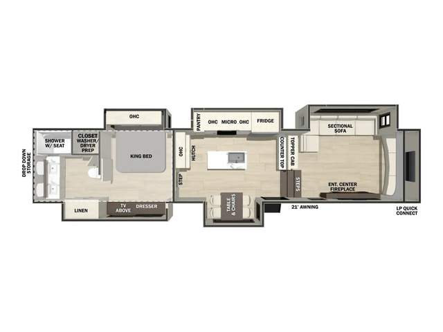 Cedar Creek Fifth Wheel Model 398FL by Forest River Floorplan