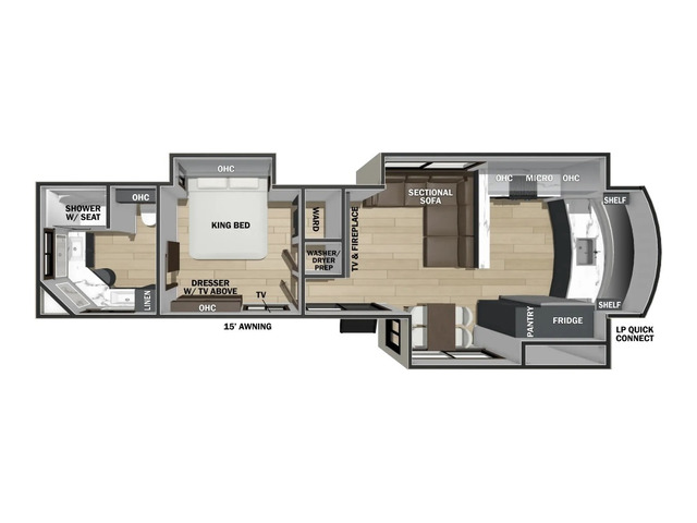 Cottage Park Trailer Model 40CMK by Forest River Floorplan