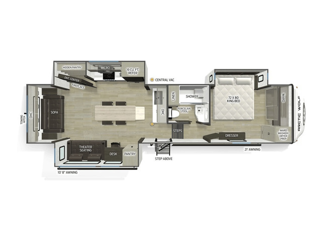 Arctic Wolf Fifth Wheel Model 33IBAR by Forest River Floorplan
