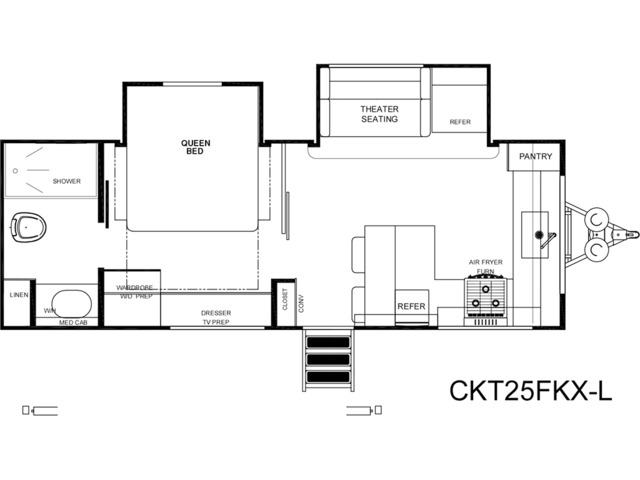 Alpha Wolf Travel Trailer Model 25FKX-L by Forest River Floorplan