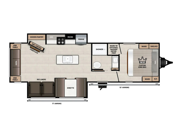 Salem Travel Trailer Model 27RLHD by Forest River Floorplan