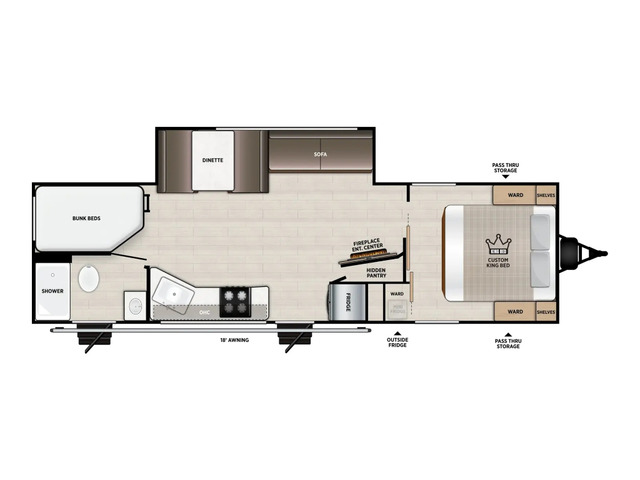 Salem Travel Trailer Model 26DBHD by Forest River Floorplan