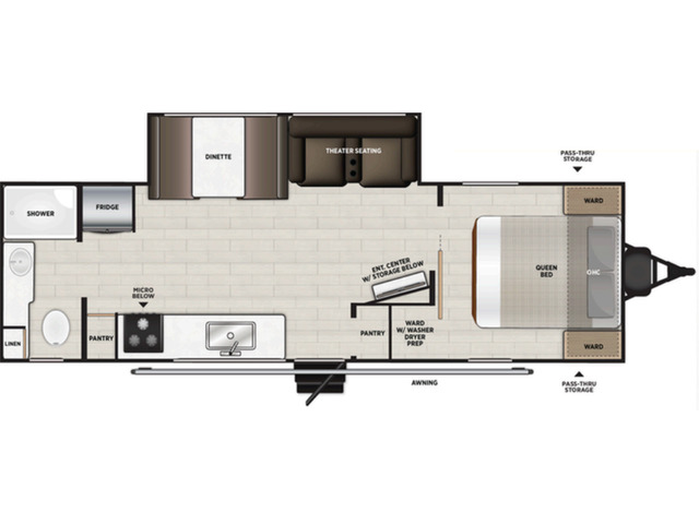 Hemisphere Hyper Lyte Travel Trailer Model 255RBHL by Forest River Floorplan