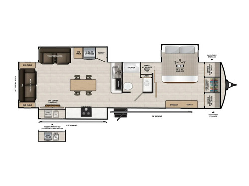 Hemisphere Travel Trailer 305RLOK floorplan