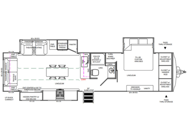 Hemisphere Travel Trailer Model 305RLOK by Forest River Floorplan
