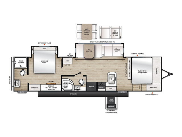 Catalina Legacy Travel Trailer Model 333DBDSCK by Coachmen Floorplan