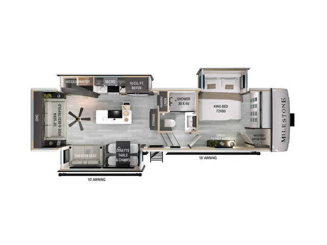 Milestone Fifth Wheel Model 31RL by Heartland Floorplan