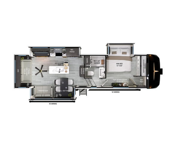 Bighorn Fifth Wheel Model 31RL by Heartland Floorplan