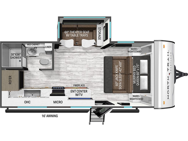 North Trail Travel Trailer Model 190MB by Heartland Floorplan