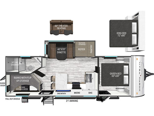 North Trail 250BH floorplan