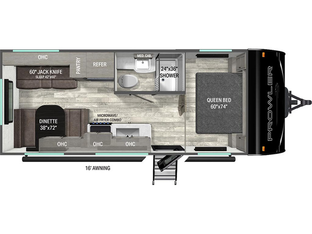 Prowler Travel Trailer Model 2100QB by Heartland Floorplan
